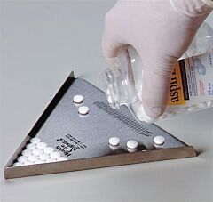 Tablettenteller driehoek rvs