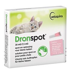 Dronspot  30 mg/7,5 mg spot-on oplos. kleine kat 2 pip.