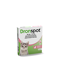 Dronspot  30 mg/7,5 mg spot-on oplos kleine kat 2 pip.