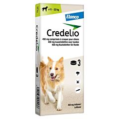 Credelio Hond 450 mg 3 kauwtabletten (>11–22 kg)