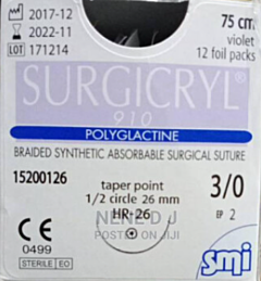 Surgicryl 910 ep-2 usp 3-0 hr26 75cm 12 st (violet)