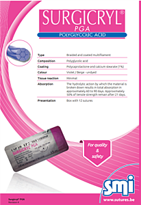 Surgicryl pga ep-2 usp 3-0 ds 30mm 75 cm 12 stuks violet