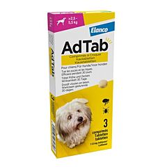 Adtab kauwtablet voor honden (>2,5 - 5,5 kg) 3 tabletten