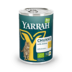 Yarrah Bio Kat Brokjes in Saus Kip 12x405 g. THT 25-06-26