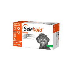 Selehold 60mg spot-on hond 5,1–10,0kg 3pipet
