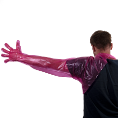 Wegwerp handschoen Schoudermodel roze 50 stuks