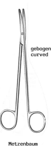 Schaar Metzenbaum TC gebogen 14,5cm