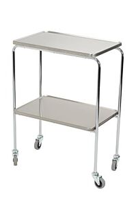 Intrument table stainless 40x60cm with tray, height 85cm