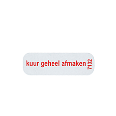 Etiketten 'kuur geheel afmaken' rol 1000 stuks