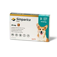 Simparica 40mg 3 kauwtabletten voor honden (10-20kg)