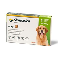 Simparica 80mg 3 kauwtabl. voor honden (20 - 40 kg)