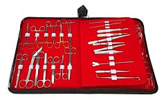 Instrumenten set met 35 instrumenten KRUUSE, zwarte etui