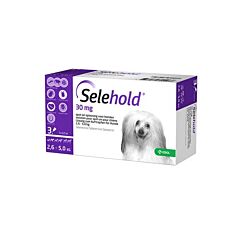 Selehold 30 mg spot-on hond 2,6 –5,0 kg 3pip.