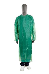 KRUTEX Disposable Gown, non-sterile, green, 25/pk