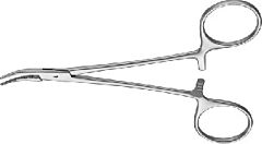 Arterieklem halsted-mosquito 12,5 cm gebogen geribd