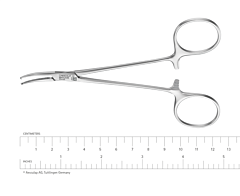Arterieklem halsted-mosquito 12,5 cm gebogen getand 1:2 Aesc