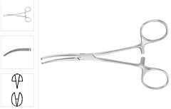 Arterieklem kocher 14 cm gebogen Aesculap