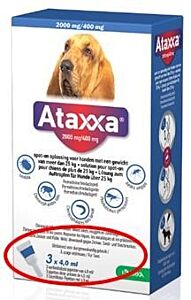 Ataxxa 2000 mg/400 mg 3 pipetten >25kg