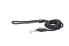 BUSTER Reflective Rope 180 cm Lead, Black, 8mm