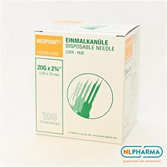 Naalden Terumo Neopoint geel 20G 2¾ 0,9x70 100 st