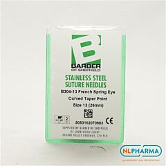 Hechtnaald 3/8 gebogen rond 13(26mm) rvs 12 stuks B304-13