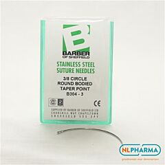 Hechtnaald 3/8 gebogen rond 3 (68mm) rvs 12 stuks B304-3