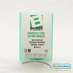 Hechtnaald 3/8 gebogen rond 5 (58mm) rvs 12 stuks B304-5