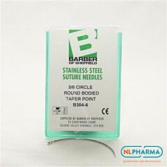 Hechtnaald 3/8 gebogen rond 6 (54mm) rvs 12 stuks B304-6