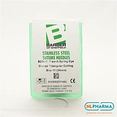 Hechtnaald 3/8 gebogen snijdend 11(34mm) rvs 12stuks B204-11