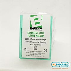 Hechtnaald 3/8 gebogen snijdend 6 (54mm) rvs 12 stuks B204-6