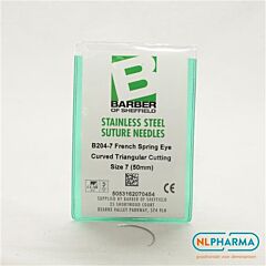 Hechtnaald 3/8 gebogen snijdend 7 (50mm)rvs 12 stuks B204-7