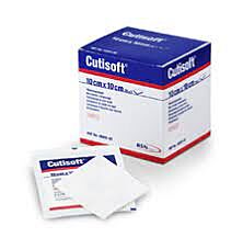 Kompres Cutisoft 10x10 cm steriel 4-laags 25 x 10 stuks