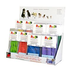 Pawz dog shoe display with 28 x 12 shoes