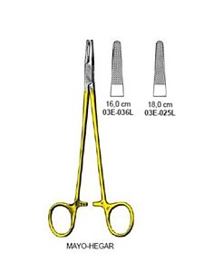 Naaldvoerder Mayo-Hegar widia/TC 160 mm linkshandig