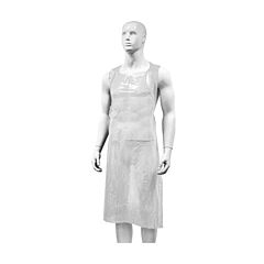 Wegwerpschort disp. wit plastic 150 cm 100st UITVERKOPEND