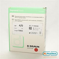Supramid braun ep 1,5 usp 4-0 zwart 100 meter
