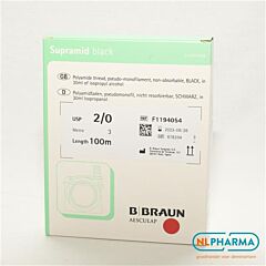 Supramid braun ep 3 usp 2-0 zwart 100 meter LVT ONB