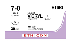 Vicryl v119g usp 7-0 gs-9 30 cm 12 stuks