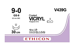 Vicryl Coated V439G USP 9-0 GS-9 30cm 12 stuks