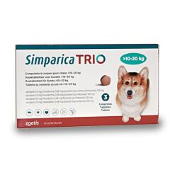 Simparica Trio voor honden > 10 – 20 kg 3 tabletten