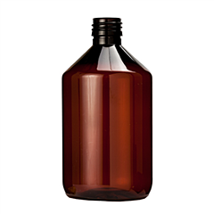 Fles plastic  500 ml bruin zonder dop  35 stuks