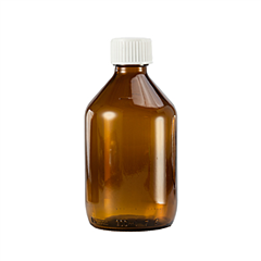 Fles Medicijnfles  300 ml bruin incl schroefdop     36 stuks