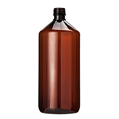Fles plastic  1000 ml bruin  30 stuks