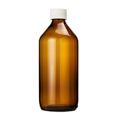 Fles Medicijnfles 500 ml bruin met schroefdop 36 stuks