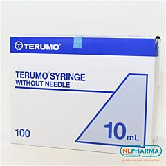 Terumo spuiten 3-delig 10ml Excentrische tip 100 stuks