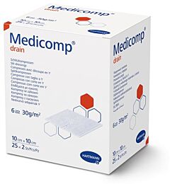 Kompres Medicomp 10 x 10 cm 4-laags steriel 25 x 2 stuks