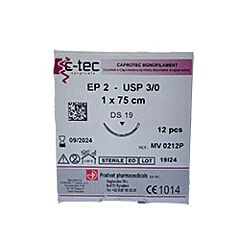 C-tec Caprotec USP 3/0 met DS 19 mm 3/8 geb. naald 12x75cm