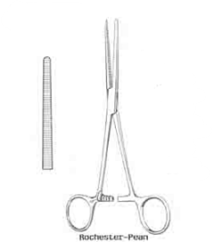 Arterieklem pean 18 cm recht