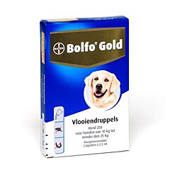 Bolfo Gold hond 250 2 x 2,5 ml pipet