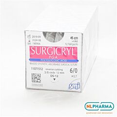 Surgicryl PGA ep-0,7 usp 6/0 DS12mm 45cm 12st.